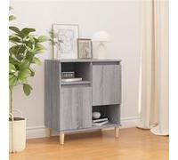 vidaXL Buffet, Armoire avec 4 Compartiments et 2 Portes, Meuble de Rangement, Organisateur de Salle de Séjour, Scandinave, Sonoma Gris Bois d'Ingénierie Gris G