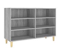 vidaXL Buffet, Armoire avec 6 Étagères, Meuble de Rangement, Organisateur de Salle de Séjour Salon, Moderne, Sonoma Gris Bois d'Ingénierie