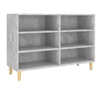 vidaXL Buffet, Armoire avec 6 Étagères, Meuble de Rangement, Organisateur de Salle de Séjour Salon, Moderne, Gris Béton Bois d'Ingénierie