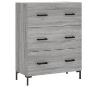 vidaXL Buffet, Armoire avec Pieds et 3 Tiroirs, Commode de Rangement, Organisateur de Salon Intérieur, Moderne, Sonoma Gris Bois d'Ingénierie