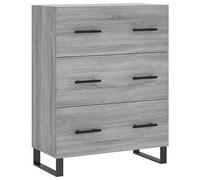 vidaXL Buffet, Armoire avec Pieds et 3 Tiroirs, Commode de Rangement, Organisateur de Salon Intérieur, Moderne, Sonoma Gris Bois d'Ingénierie