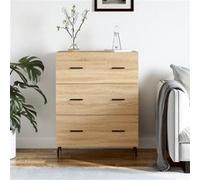 vidaXL Buffet, Armoire avec Pieds et 3 Tiroirs, Commode de Rangement, Organisateur de Salon, Moderne, Chêne Sonoma Bois d'Ingénierie 827871 Marron G
