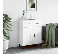 vidaXL Buffet, Armoire avec Pieds, Meuble de Rangement avec Portes, Organisateur de Salon Intérieur, Moderne, Blanc Bois d'Ingénierie Blanc G