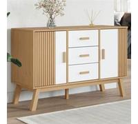 vidaXL Buffet OLDEN bois massif de pin blanc et marron 114x43x73,5 cm 358599