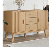 vidaXL Buffet, Armoire avec Tiroir et Porte, Garde-Robe avec Pieds, Meuble de Rangement avec Compartiment, Moderne, Marron Bois Massif de Pin
