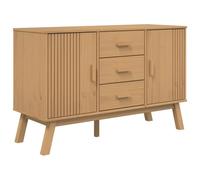 vidaXL Buffet, Armoire avec Tiroir et Porte, Garde-Robe avec Pieds, Meuble de Rangement avec Compartiment, Moderne, Marron Bois Massif de Pin