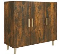 vidaXL Buffet Armoire de Rangement Meuble de Rangement Armoire Latérale Salle de Séjour Salon Intérieur Chêne Fumé 90x34x80 cm Bois d'Ingénierie