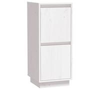vidaXL Buffet Armoire de Rangement Organisateur de Maison Meuble de Rangement Armoire de Salon Intérieur Blanc 31,5x34x75 cm Bois Massif de Pin