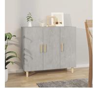 vidaXL Buffet armoire de rangement 90x34x80 cm Gris béton Bois d'ingénierie