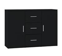 vidaXL Buffet Armoire de Rangement Organisateur de Maison Meuble de Salle de Séjour Salon Intérieur Noir 91x29,5x65 cm Bois d'Ingénierie