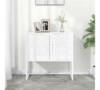 vidaXL Buffet Armoire Latérale Armoire de Rangement Meuble de Rangement Salon Salle de Séjour Maison Intérieur Blanc 75x35x75 cm Acier Blanc G