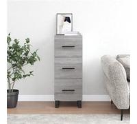 vidaXL Buffet, Armoire Latérale avec 3 Tiroirs, Commode avec Pieds, Meuble de Rangement Salle de Séjour, Moderne, Sonoma Gris Bois d'Ingénierie Gris G