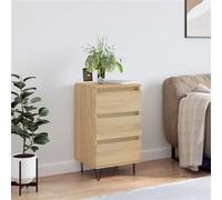 vidaXL Buffet, Armoire Latérale avec 3 Tiroirs, Commode avec Pieds, Meuble de Rangement Salon Salle de Séjour, Moderne, Chêne Sonoma Bois d'Ingénierie Marron G