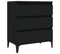 vidaXL Buffet, Armoire Latérale avec 3 Tiroirs, Commode de Rangement, Meuble de Salon Salle de Séjour, Industriel, Noir Bois d'Ingénierie