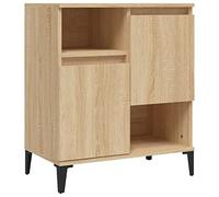 vidaXL Buffet, Armoire Latérale avec 4 Compartiments, Meuble de Rangement, Organisateur de Salle de Séjour, Industriel, Chêne Sonoma Bois d'Ingénierie