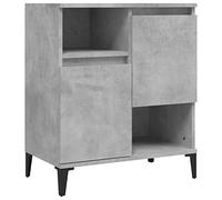 vidaXL Buffet, Armoire Latérale avec 4 Compartiments, Meuble de Rangement, Organisateur de Salle de Séjour, Industriel, Gris Béton Bois d'Ingénierie
