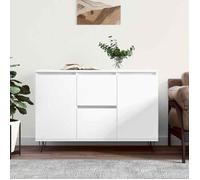 vidaXL Buffet armoire latérale avec pieds 104x35x70 cm Bois d'ingénierie Blanc