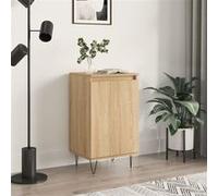 vidaXL Buffet, Armoire Latérale avec Porte et 2 Compartiments, Meuble de Rangement avec Pieds Salle de Séjour, Moderne, Chêne Sonoma Bois d'Ingénierie Gris G