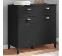 vidaXL Buffet, Armoire Latérale avec Tiroirs et Portes, Meuble de Rangement Chambre à Coucher Salon, Industriel, Noir Bois 374936