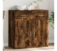 vidaXL Buffet armoire latérale Chêne fumé moderne avec tiroirs et portes 79x38x80 cm