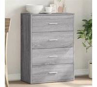 vidaXL Buffet, Armoire Latérale avec Tiroirs, Meuble de Rangement Salon Salle de Séjour Intérieur, Moderne, Sonoma Gris Bois 840504
