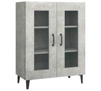 vidaXL Buffet armoire latérale Gris Béton 69,5x34x90 cm 2 portes Bois d'ingénierie