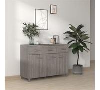 Buffet Armoire Latérale Meuble de Rangement Organisateur de Maison Salon Salle de Séjour Intérieur Gris Clair 113x40x80 cm Bois Massif de Pin