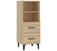 vidaXL Buffet Armoire Latérale Meuble de Rangement Organisateur de Maison Salon Salle de Séjour Intérieur Chêne Sonoma 34,5x34x90 cm Bois d'Ingénierie