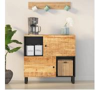 Vidaxl Buffet Avec 2 Portes 80x33x75 Cm Bois Massif De Manguier Marron