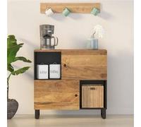vidaXL Buffet 8720845781606 – 2 portes 80x33x75 cm bois massif de manguier Marron