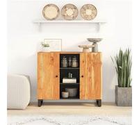 Vidaxl Buffet Avec 2 Portes 90x33x75 Cm Bois Massif D'acacia Marron