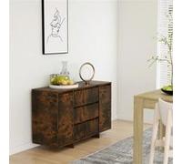 vidaXL Buffet avec 3 tiroirs chêne fumé 120x41x75 cm bois d'ingénierie813062 Brun G