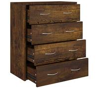 vidaXL Buffet 4 tiroirs 60 x 30,5 x 71 cm Chêne fumé