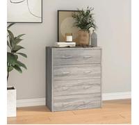 vidaXL Buffet armoire latérale 4 tiroirs 60x30,5x71 cm Sonoma gris 342581
