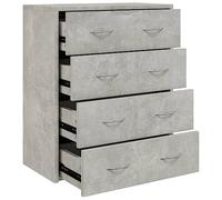 vidaXL Buffet avec 4 Tiroirs Armoire Latérale Meuble de Rangement Organisateur de Maison Salon Salle de Séjour Intérieur 60x30,5x71 cm Gris Béton