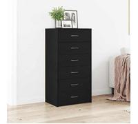 vidaXL Buffet avec 6 tiroirs Chêne noir 50x34x96 cm Bois d'ingénierie meuble de rangement meuble de rangement de cuisine 862442