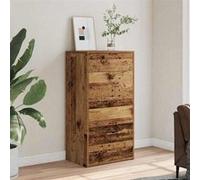 vidaXL Buffet avec 6 tiroirs vieux bois 50x34x96 cm bois d'ingénierie 855890 Marron G