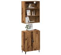 vidaXL Buffet avec armoire murale – Vieux bois (bois d'ingénierie) – Marron
