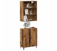 Buffet avec armoire murale vieux bois bois d ingénierie Marron G