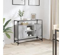 vidaXL Buffet avec dessus en verre sonoma gris