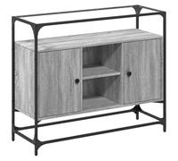 vidaXL Buffet avec dessus en verre sonoma gris – bois d'ingénierie – 846072