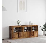Vidaxl Buffet Avec Éclairage Led Bois Ancien 162x37x67 Cm Bois Reconstitué