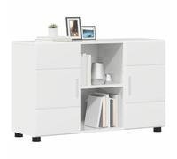 vidaXL Buffet avec étagère Florin Blanc Brillant 88,5 x 30,5 x 55,5 cm, Cabinet en Bois rectangulaire élégant, Solution de Rangement Pratique pour chez soi, Bureau, Style Moderne