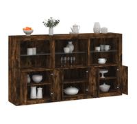 vidaXL Buffet avec LED - Chêne fumé