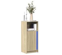 vidaXL Buffet meuble de rangement Chêne Sonoma avec LED, bois d'ingénierie, 42,5x34x100 cm