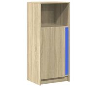 vidaXL Buffet avec LED chêne Sonoma 42,5x34x100 cm Bois d'ingénierie, Meuble de Rangement, Meuble de Rangement Cuisine, Meuble de Rangement de Salon