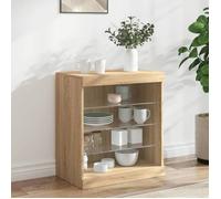vidaXL Buffet avec lumières LED Chêne Sonoma 60,5×37×67 cm Multicolore