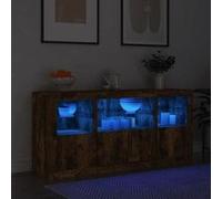 Buffet avec Lumières LED, Armoire avec Porte, Meuble de Rangement, Organisateur de Salle de Séjour Intérieur, 3209069
