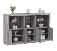 vidaXL Buffet avec lumières LED sonoma gris 162x37x100 cm