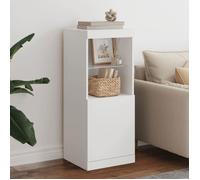vidaXL Buffet armoire latérale de rangement 41x37x100 cm Lumières LED Moderne Blanc